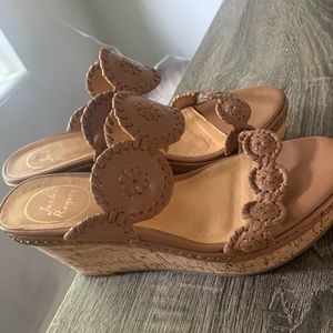Jack Rodgers brown leather wedges